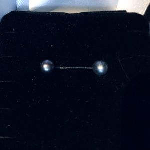 Genuine Black Pearl Earrings